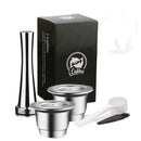 Cápsula de cafeteira expresso de aço inoxidável recarregável