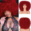Cabelo curto Afro Kinky Curly com franja para (Você sempre única e estilosa) Multicolors