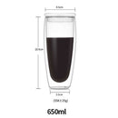 Copo de vidro duplo parede resistente ao calor, JANKNG (Copo de café e cerveja resistente)