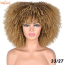 Cabelo curto Afro Kinky Curly com franja para (Você sempre única e estilosa) Multicolors
