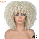Cabelo curto Afro Kinky Curly com franja para (Você sempre única e estilosa) Multicolors