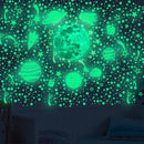 Adesivos de parede 3D Flourescente, decoração de quartos ( Unicórnio, lua, estrelas, planetas, fada)