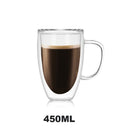Copo de vidro duplo parede resistente ao calor, JANKNG (Copo de café e cerveja resistente)