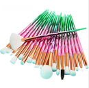 Conjunto de pincéis de maquiagem com 20 unidades (Várias cores vibrantes)