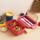 Lancheira de 1100ml para micro-ondas e bolsa (Recipiente de comida portátil de 2 camadas )
