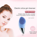 Mini escova de limpeza facial elétrica ultra-sônica ( Limpador facial de silicone para limpeza de poros profundos)
