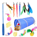Conjunto de acessórios para interação de gatos ,túnel e brinquedos para animais de estimação.