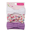 Conjunto com 3 tiaras macias para bebês (Vários estilos e cores)