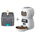 Robô dispensador automático para cães e gatos  3,5 litros comedouro bebedouro de 2 Litros(Gravação de voz)