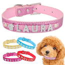 Coleira de cachorro personalizada de couro com strass(Seu PET ainda mais fofo)