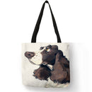 Bolsa reutilizável, casual, para armanezamento de compras, bolsa  personalizadas com estampas de  cachorros