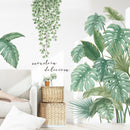 Adesivos de parede, p/sala de estar estilo nórdico, plantas tropicais (Decalques de parede de vinil ecológicos)