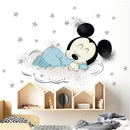 Adesivos de parede para o quarto infantil, aniversário (Mickey e Minnie Mouse,3D Cartoon) )
