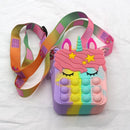 Bolsa infantil colorida,Pop up, temas unicórnio ,frutas( Bolsa anti stress)