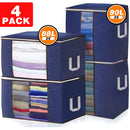 Bolsa organizacional de armazenamento de roupa(90L ,ótima capacidade/ 4 unidades)