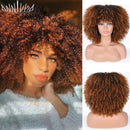 Cabelo curto Afro Kinky Curly com franja para (Você sempre única e estilosa) Multicolors