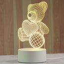 Abajur criativo 3D  de mesa, decoração de quarto infantil unissex (Vários temas/ acrílico)