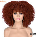 Cabelo curto Afro Kinky Curly com franja para (Você sempre única e estilosa) Multicolors