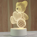 Abajur criativo 3D  de mesa, decoração de quarto infantil unissex (Vários temas/ acrílico)