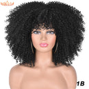 Cabelo curto Afro Kinky Curly com franja para (Você sempre única e estilosa) Multicolors