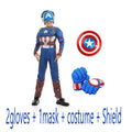 Fantasia de Super-herói Cosplay com Máscara( Homem de ferro, Capitao america, Homem aranha)