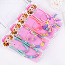 Conjunto de colar, pulseira infantil,estilo sereia, flores e bolinhas..