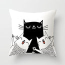 Capa de almofada engraçadas para amantes de gatos / 45cm x  45cm(Decoração de quartos e sala)