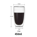 Copo de vidro duplo parede resistente ao calor, JANKNG (Copo de café e cerveja resistente)