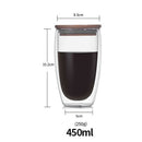 Copo de vidro duplo parede resistente ao calor, JANKNG (Copo de café e cerveja resistente)