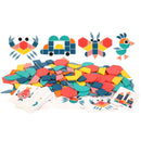 Quebra-cabeça infantil de madeira 3D (Quebra-cabeça inteligente placas geométricas Montessori)