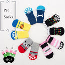 Meias antiderrapantes tricotadas para cães e gatos(Pequeno e médio porte/4 unidades)