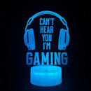 Lâmpada noturna 3D Gamer ( Vários temas)