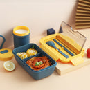 Lancheira de 1100ml para micro-ondas e bolsa (Recipiente de comida portátil de 2 camadas )