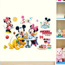 Adesivos de parede para o quarto infantil, aniversário (Mickey e Minnie Mouse,3D Cartoon) )