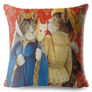 Capas de almofada de linho com arte para gatos Van Gogh aquarela (45cm x 45cm)