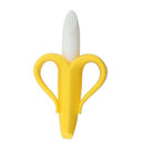 Mordedor de bebê 2 em 1 / Banana Anel de dentição de silicone para cuidados dentários(Escova de dentes para cuidados dentários do baby )