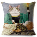 Capas de almofada de linho com arte para gatos Van Gogh aquarela (45cm x 45cm)