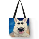 Bolsa reutilizável, casual, para armanezamento de compras, bolsa  personalizadas com estampas de  cachorros