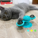 Brinquedo Pet moinho de vento para gatos (Brinquedos giratórios para gato,auxilia a limpeza dos dentes  bola LED )