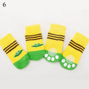 Meias antiderrapantes tricotadas para cães e gatos(Pequeno e médio porte/4 unidades)