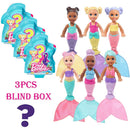Boneca Barbie Sereia colorida, Mini sereias, kit de Barbie + roupa (Vários modelos)