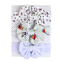 Conjunto com 3 tiaras macias para bebês (Vários estilos e cores)