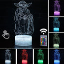 Lâmpada LED  Star Wars,Anime Figura Acrílica 3D