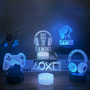 Lâmpada noturna 3D Gamer ( Vários temas)