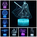 Lâmpada LED  Star Wars,Anime Figura Acrílica 3D