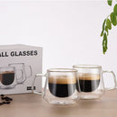Copo de vidro duplo parede resistente ao calor, JANKNG (Copo de café e cerveja resistente)