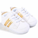 Sapatos de bebê para criança, primeiros passos ,unissex  esporte clássico, solado macio, couro pu,  multicolorido,