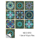 Adesivos estilosos padrão retro, superfície de azulejos, para banheiro,cozinha e decoração de casa no geral (10pcs)