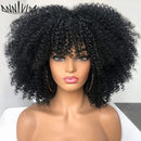 Cabelo curto Afro Kinky Curly com franja para (Você sempre única e estilosa) Multicolors