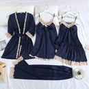 Conjunto de pijama completo com 5 peças ( Presente completo)